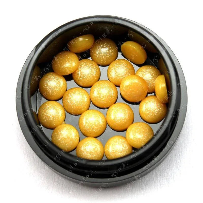 Round Yellow Pearl Stones - 20 pcs. | Clearance sale