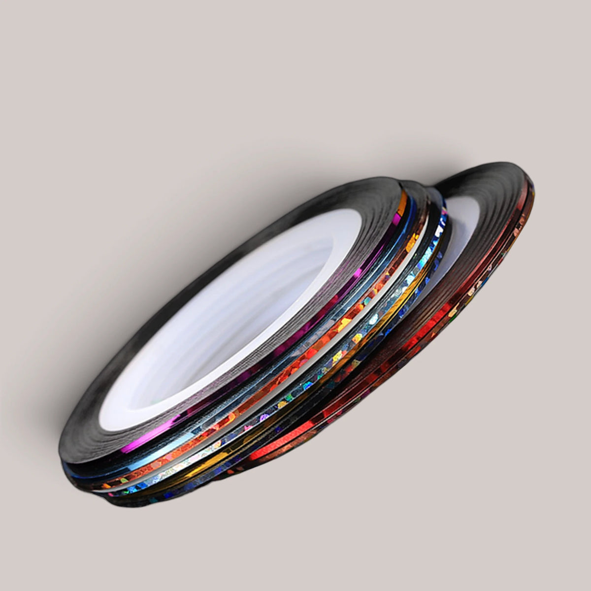 Nail Art Stripe Black Glitter GN