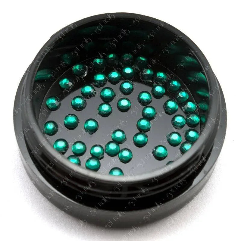 Round Rhinestones 2mm - Green, 50 pcs.