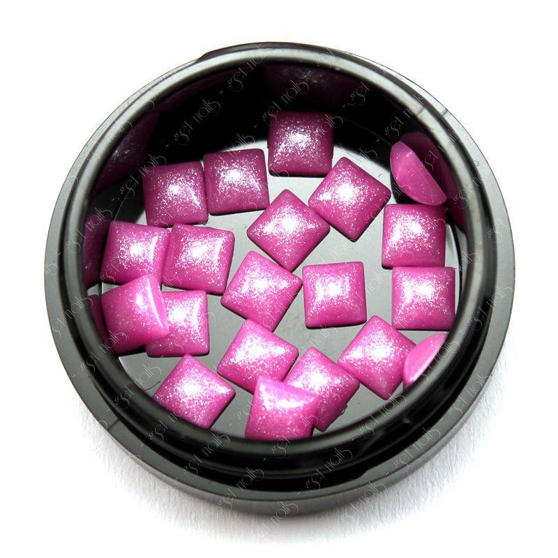 Pearl Stones Square Deep Pink - 20 pcs. | Stock clearance