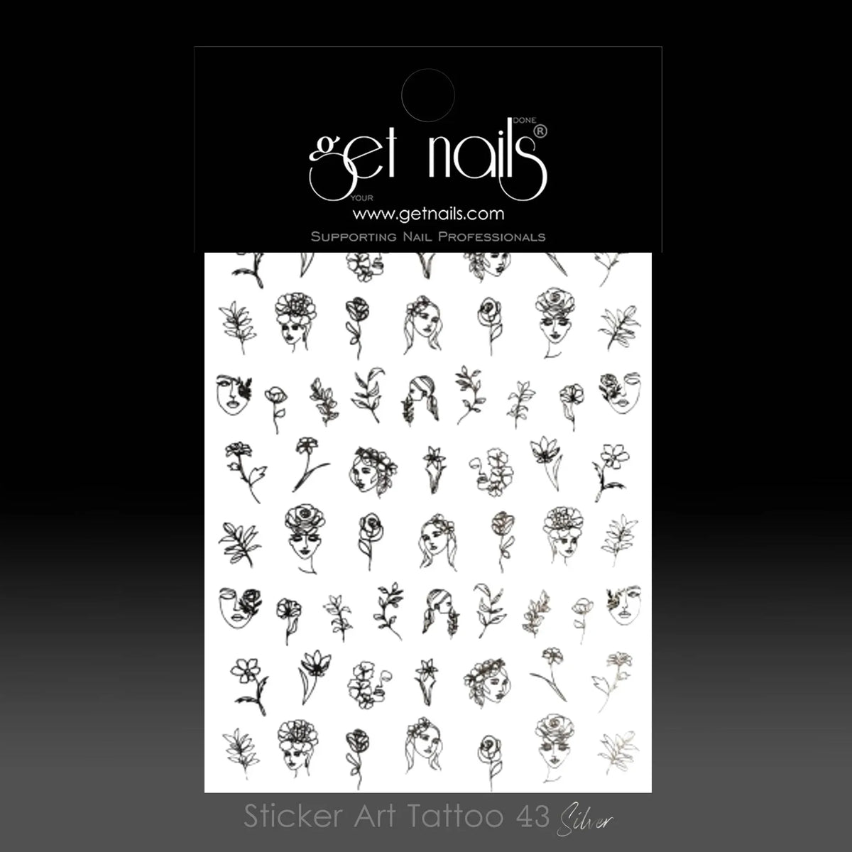 Sticker Art Tattoo 43 GN Silver Faces