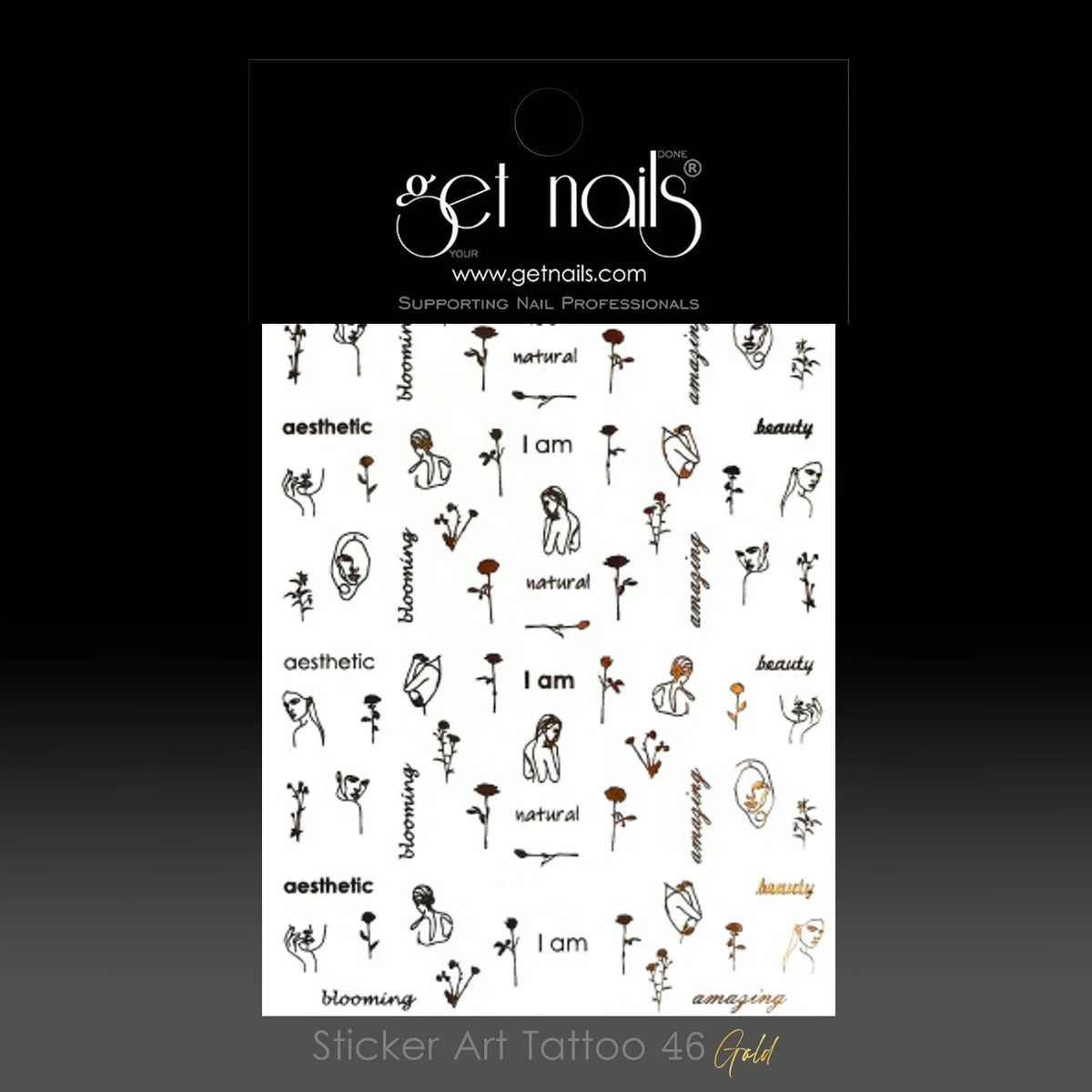Sticker Art Tattoo 46 GN Gold Art Texts