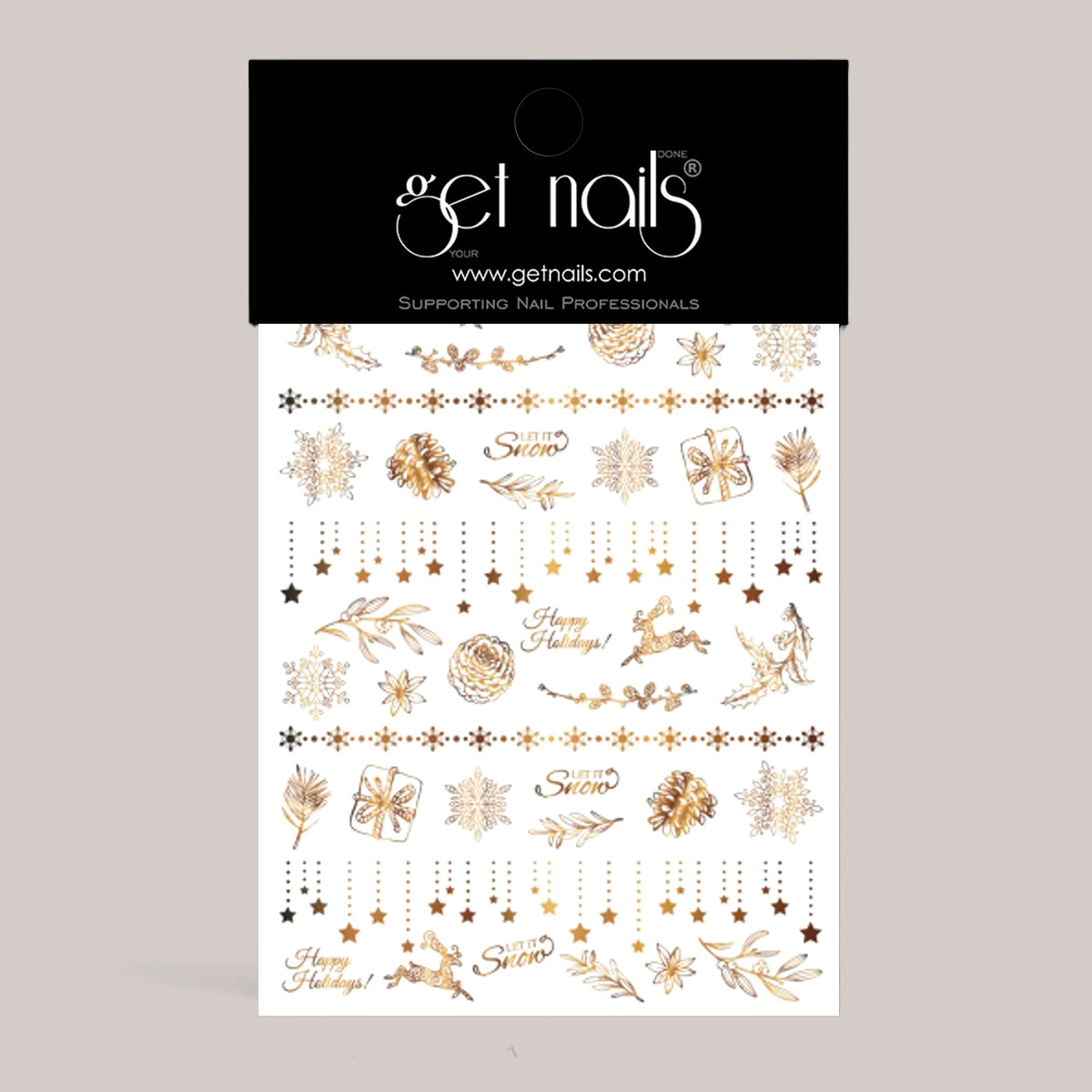 Sticker Art Tattoo 64 Happy Holidays Gold GN