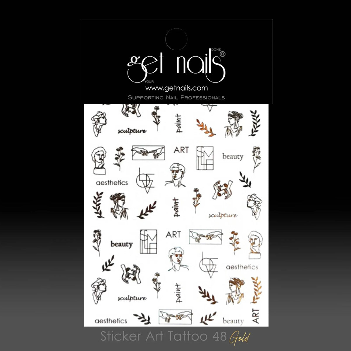 Sticker Art Tattoo 48 GN Gold Minimalism
