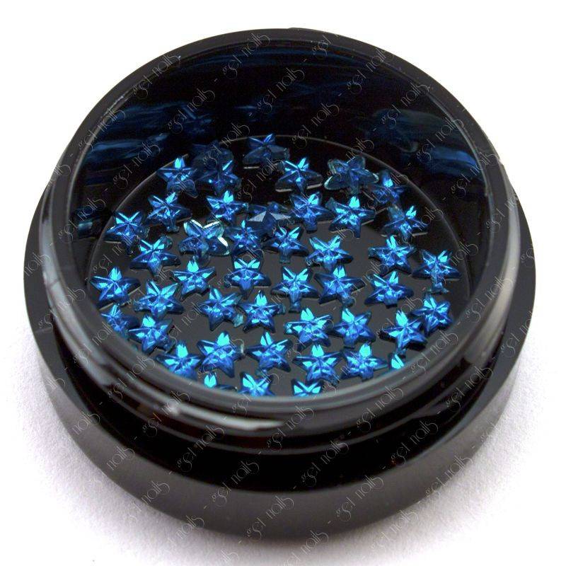 Star-shaped Rhinestones 3mm - Light Blue, 50 pcs.