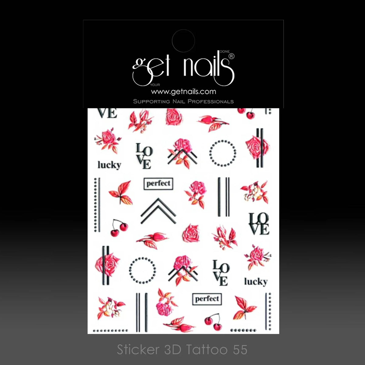 Autocollant Tatouage 3D 55 GN Roses Roses