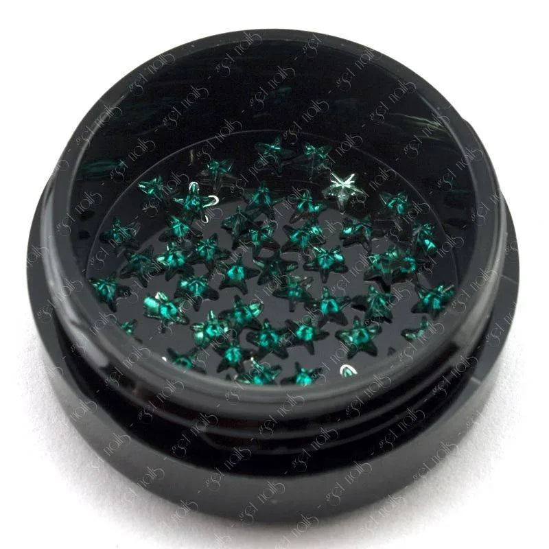 Strass Étoiles 3mm - Vert, 50 pièces.