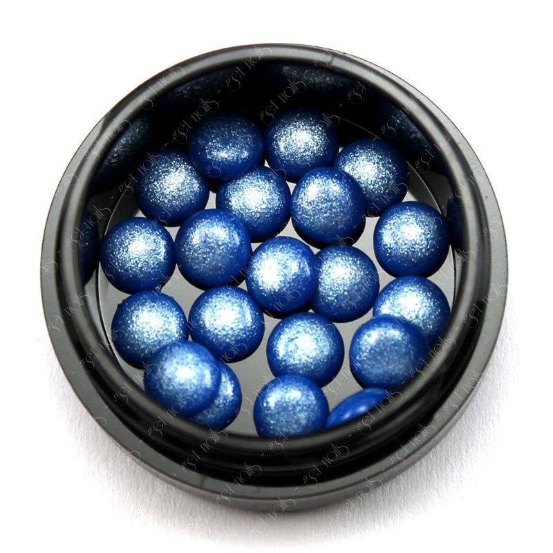 Deep Blue Round Pearl Stones - 20 pcs. | Stock Clearance