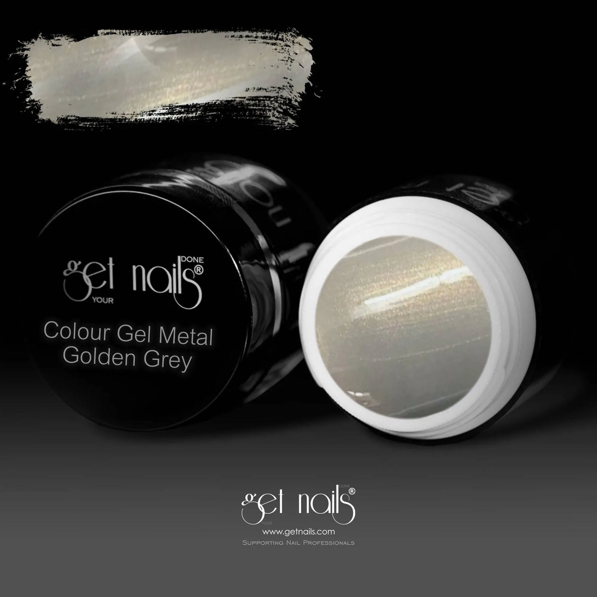 Metal Golden Grey Colour Gel | UV/LED Coloured Gel
