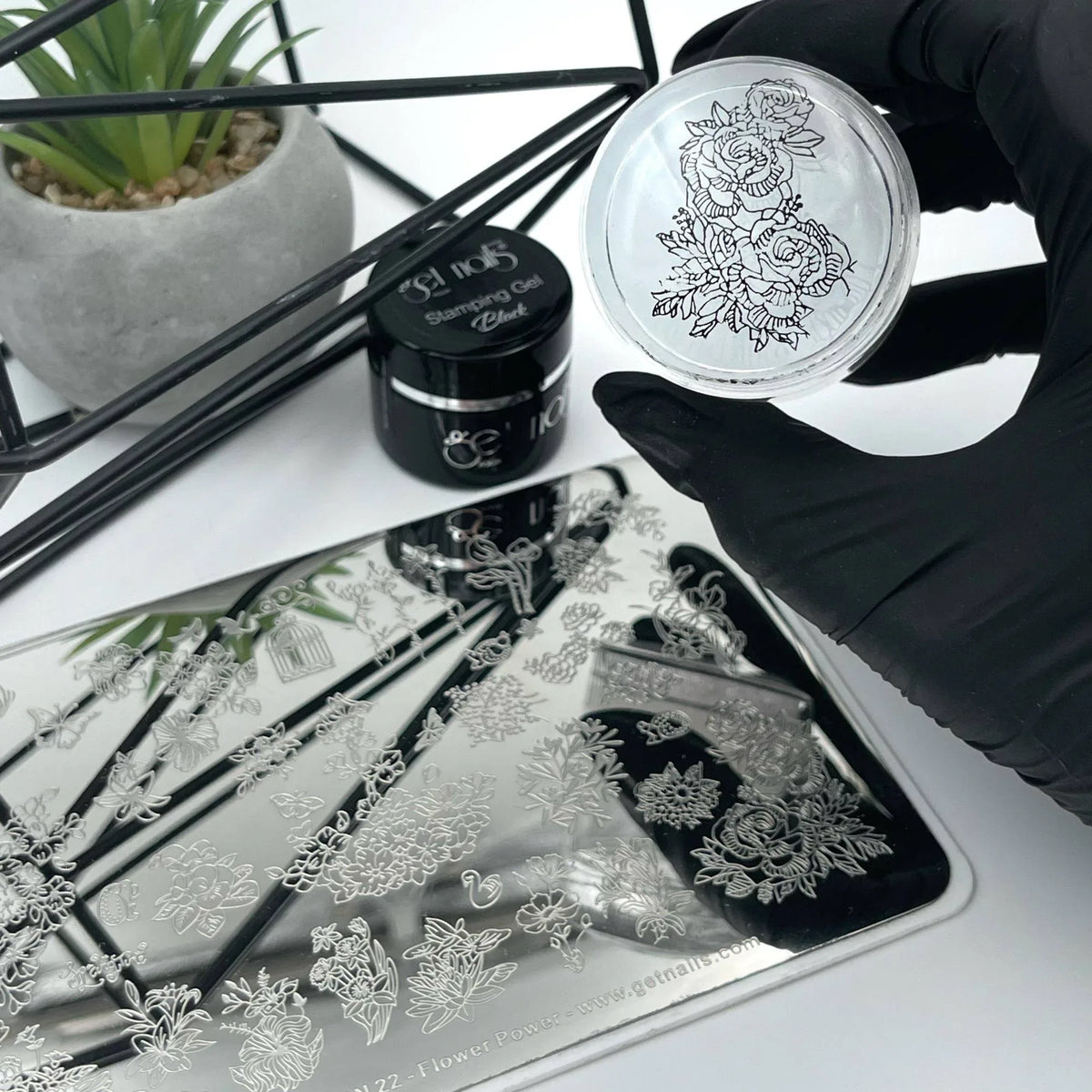 Plaque de stamping GN 22 - Flower Power