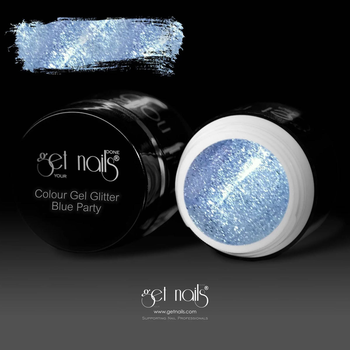 Colour Gel Glitter Blue Party | UV/LED Coloured Gel