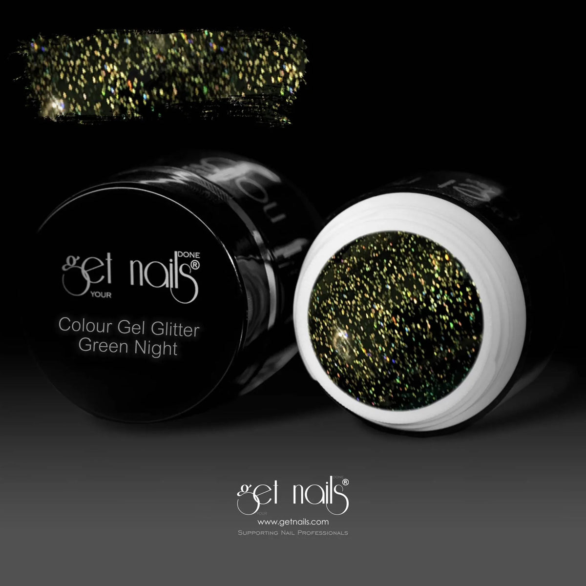 Colour Gel Glitter Green Night | UV/LED Coloured Gel