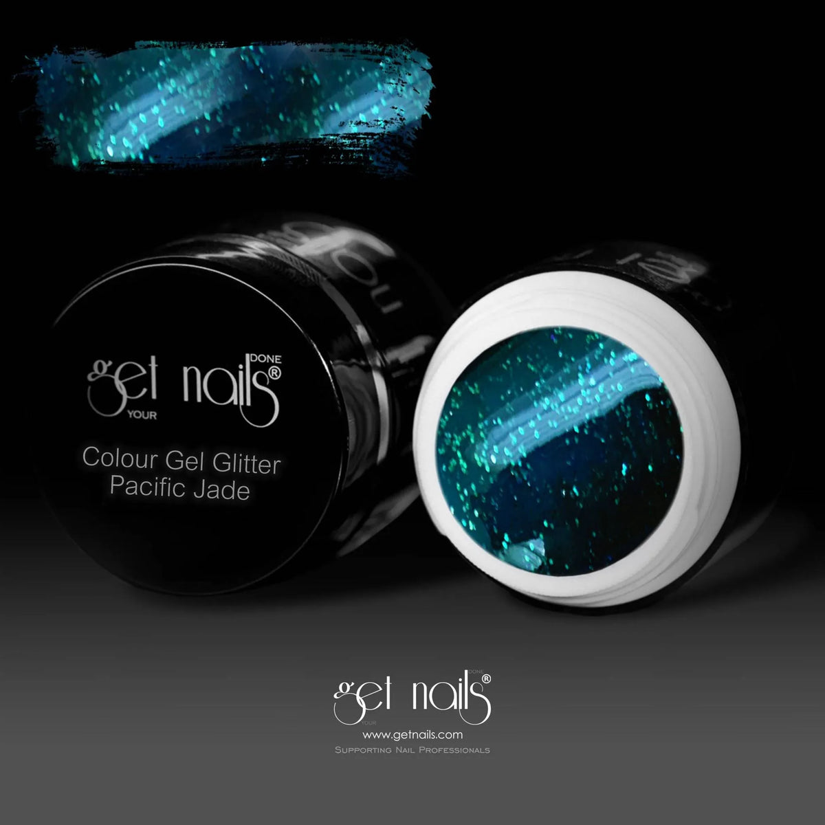 Colour Gel Glitter Pacific Jade | UV/LED Coloured Gel