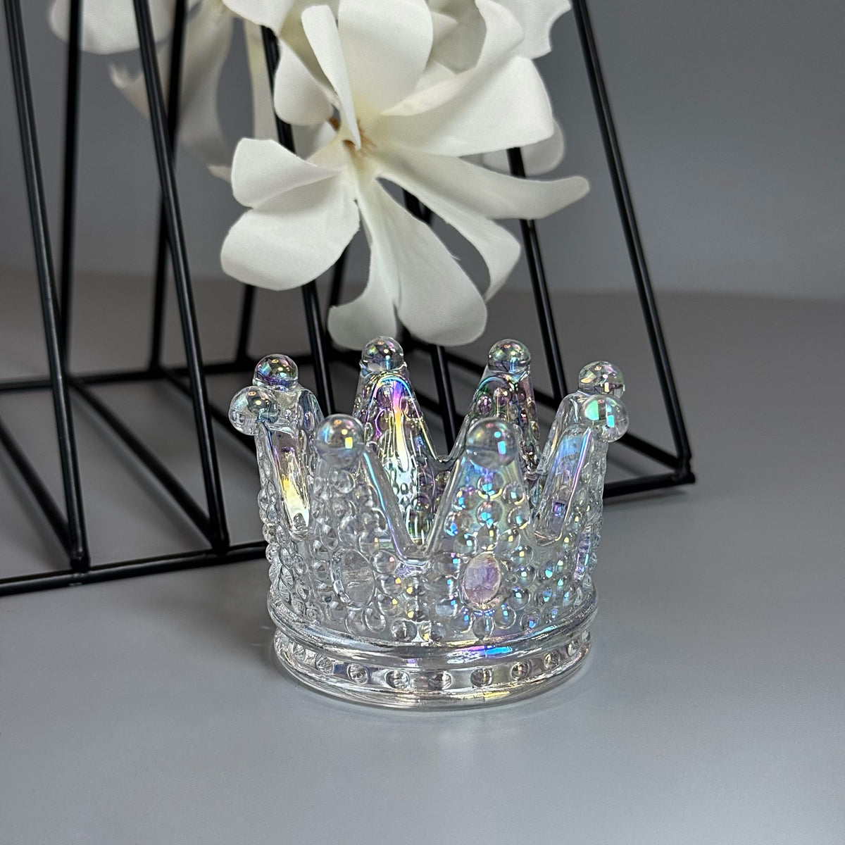 Brush Stand Crown Crystal AB GN