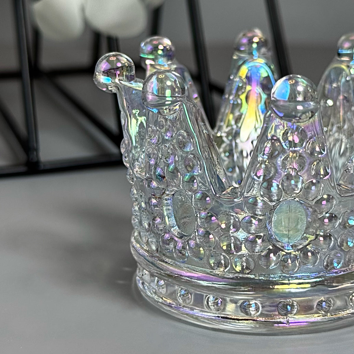 Brush Stand Crown Crystal AB GN