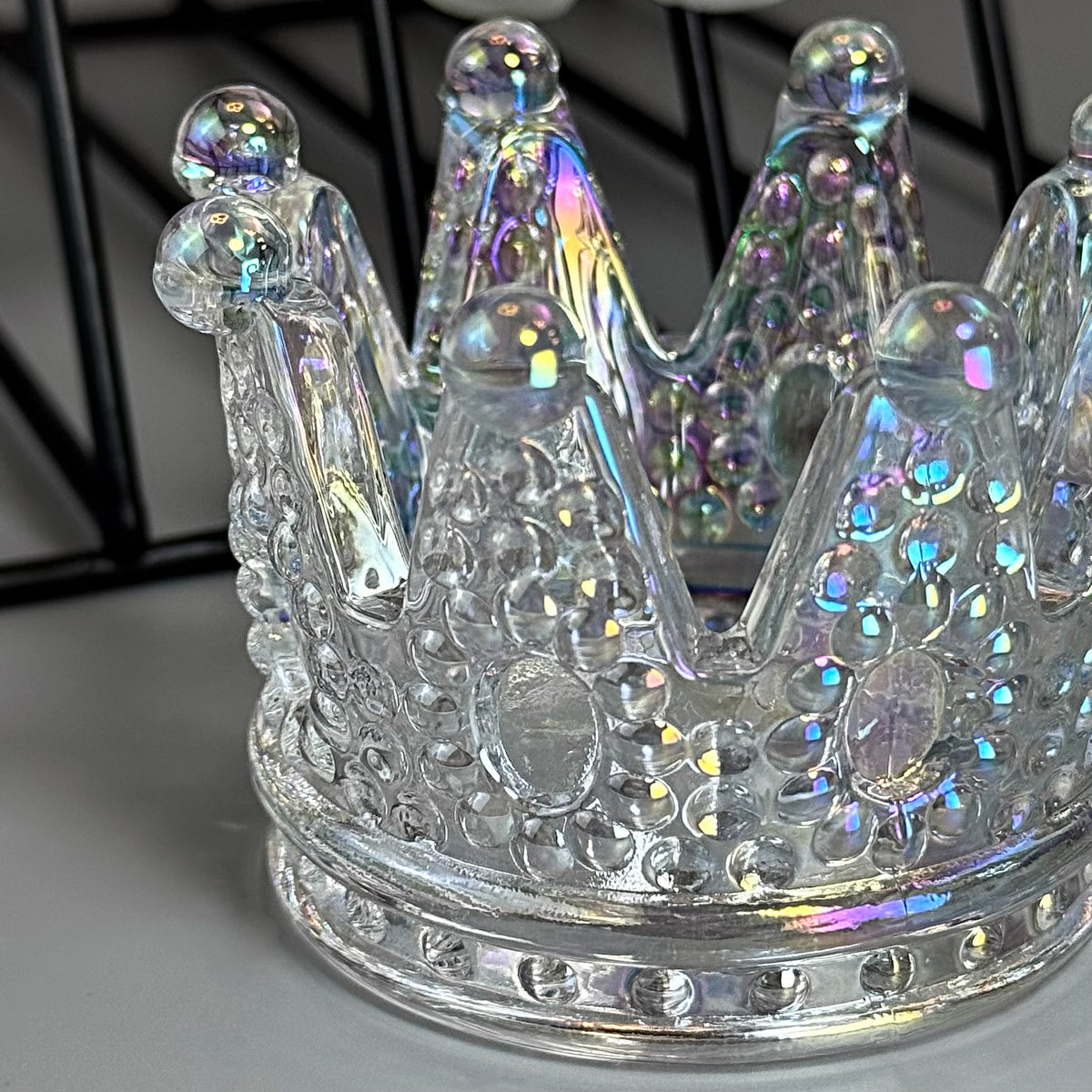Brush Stand Crown Crystal AB GN