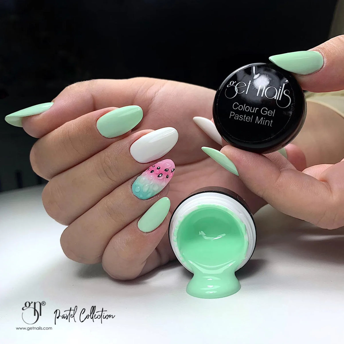 Gel Couleur Pastel Menthe | Gel Coloré pour Ongles UV/LED