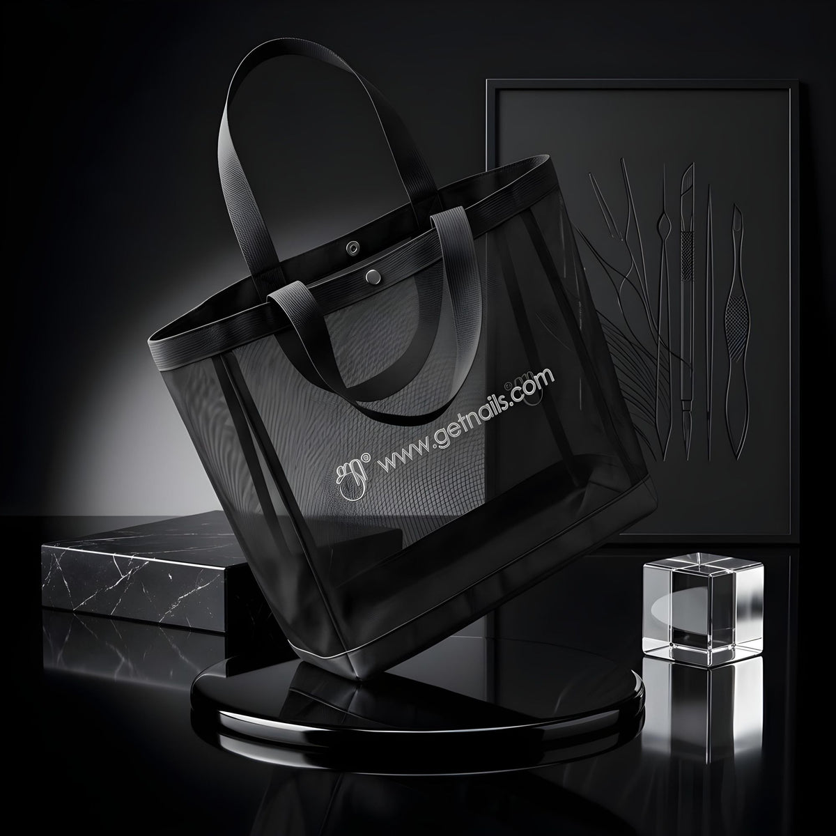 Fashion Bag Black/Silver Get Nails | Mesh Bag