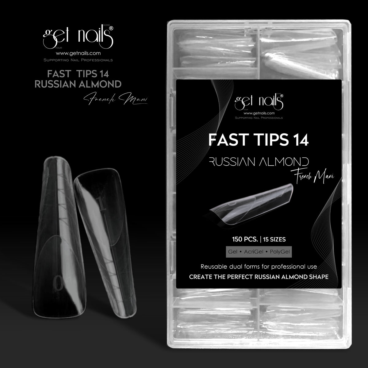 Fast Tips 14 GN, 150 buc. - Russian Almond | French Mani