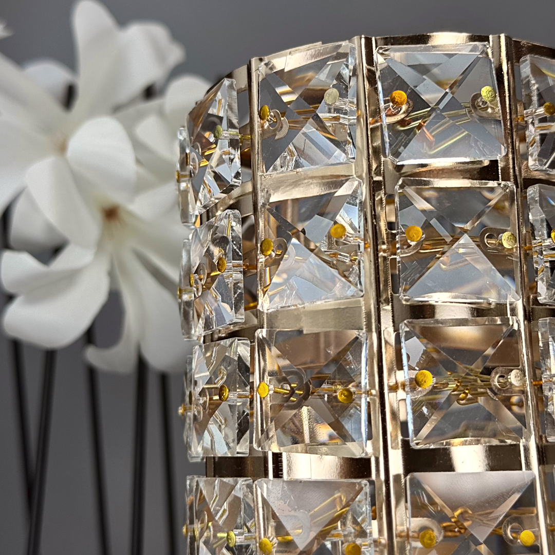 Glass Crystal Glam Gold Round GN