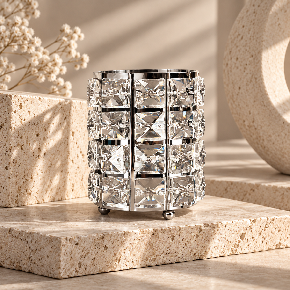 Glass Crystal Glam Silver Round GN