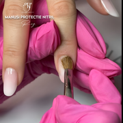 Nitrile protective gloves, M, pink, set of 10, GN