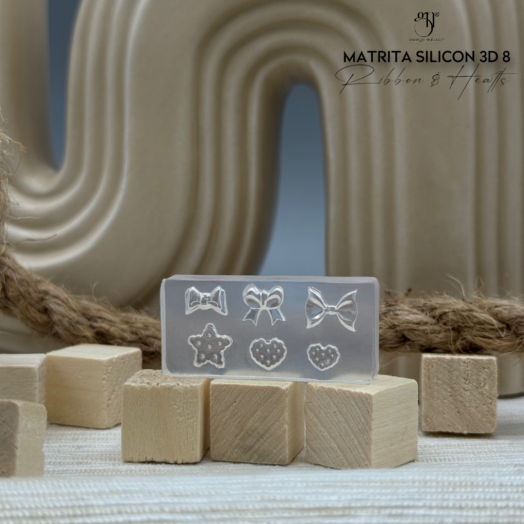 Matrita Silicon 3D 8 Ribbons & Hearts