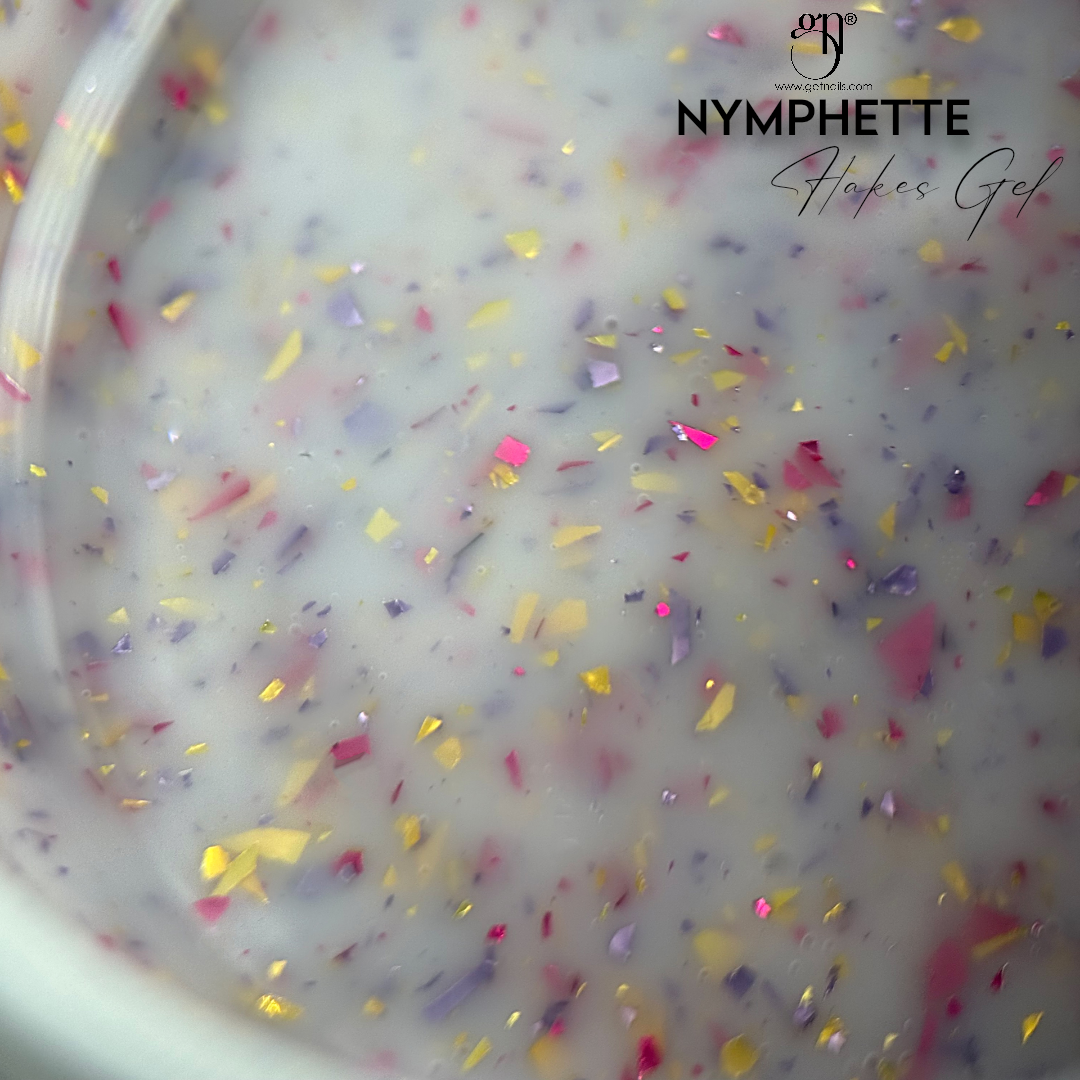 Power Couple Nymphette Flakes | Gel de construction + Base Rubber