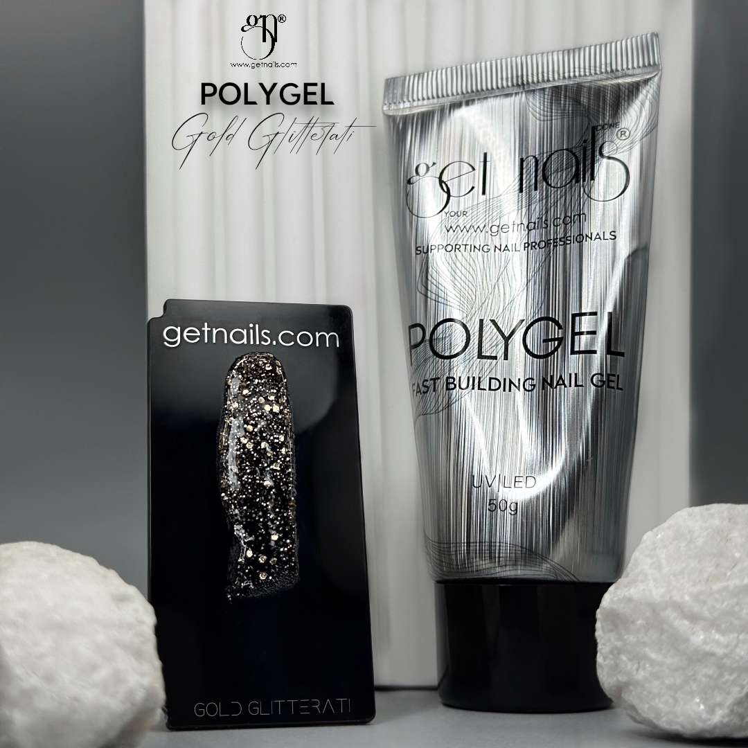 Polygel Get Nails - Gold Glitterati, 50 g