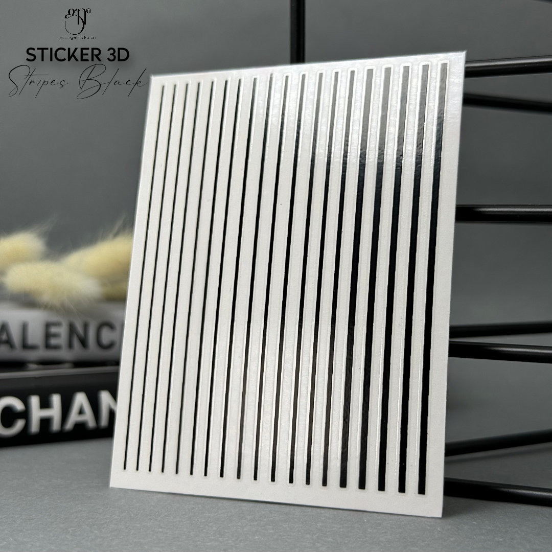3D Black Stripes Sticker GN