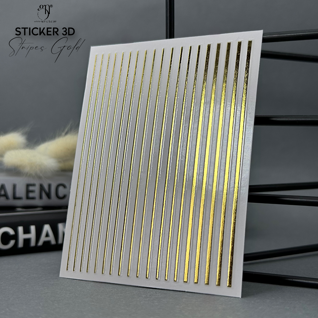 3D Gold Stripes Sticker GN