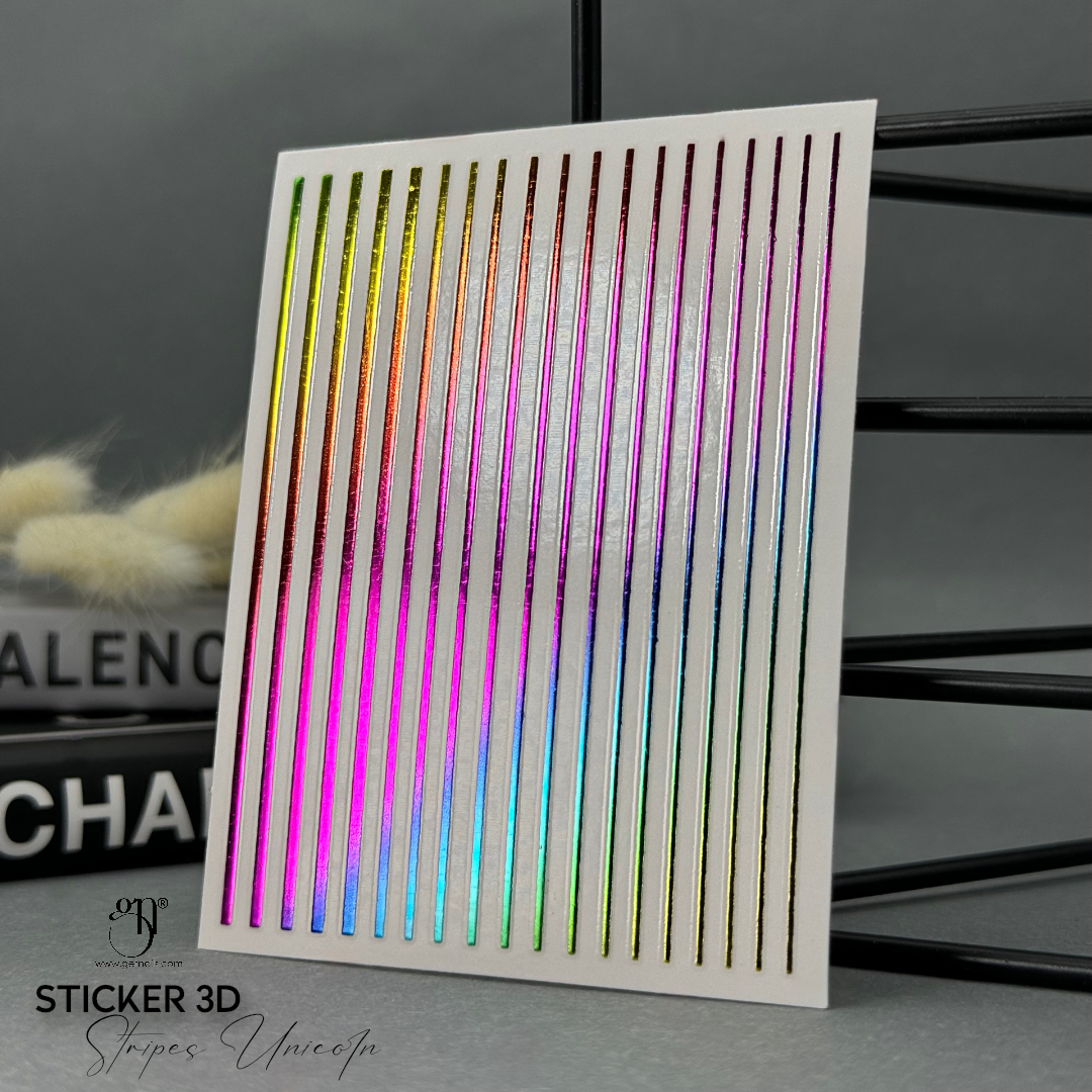 3D Unicorn Stripes Sticker GN