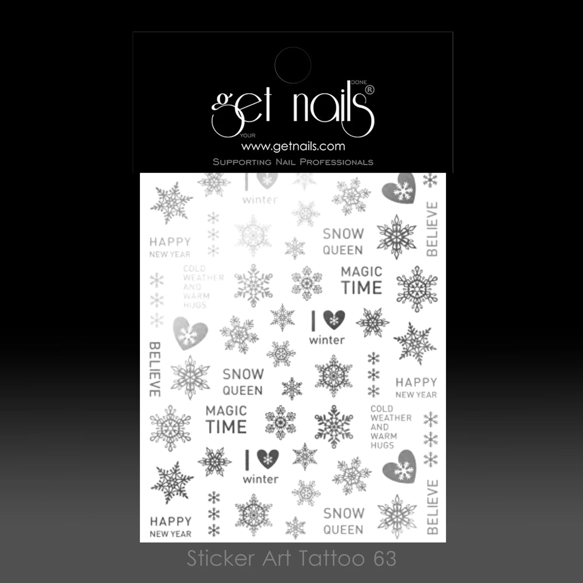 Magic Winter Silver GN Tattoo Art Sticker 63