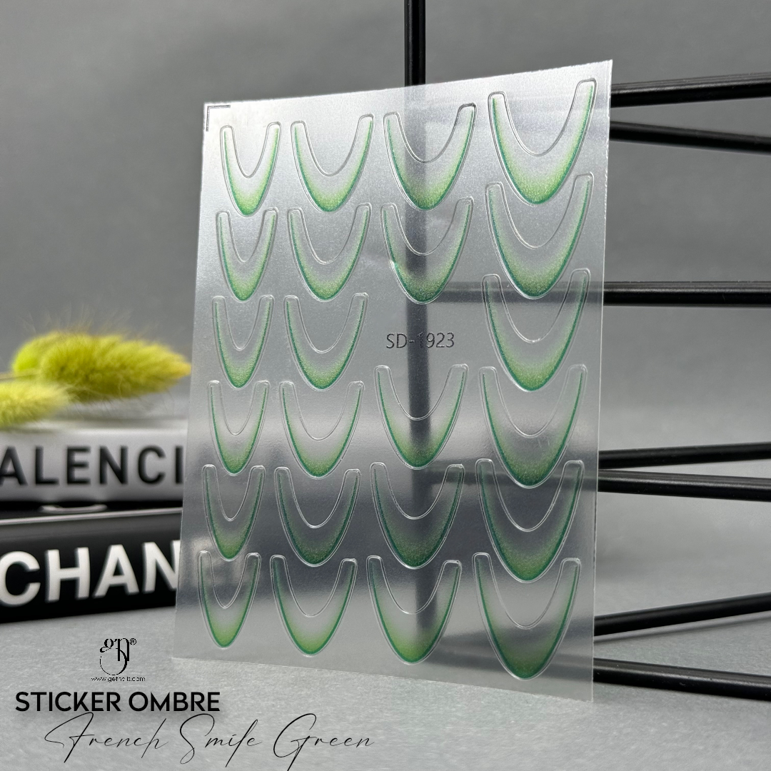 Ombre French Smile Green GN Sticker