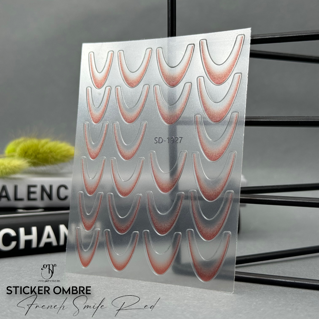 Ombre French Smile Red GN Sticker