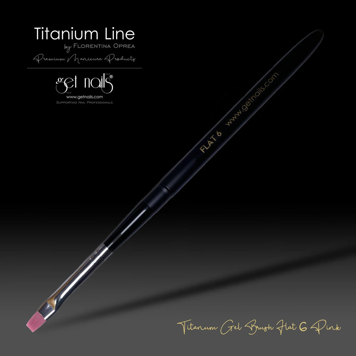 Pinceau gel Titanium plat 6 rose
