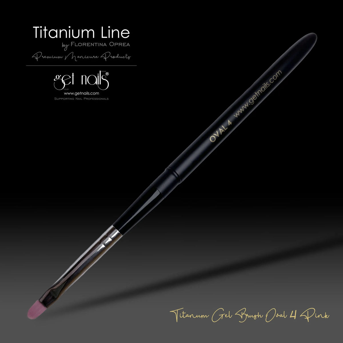 Titanium Gel Brush Oval 4 Pink