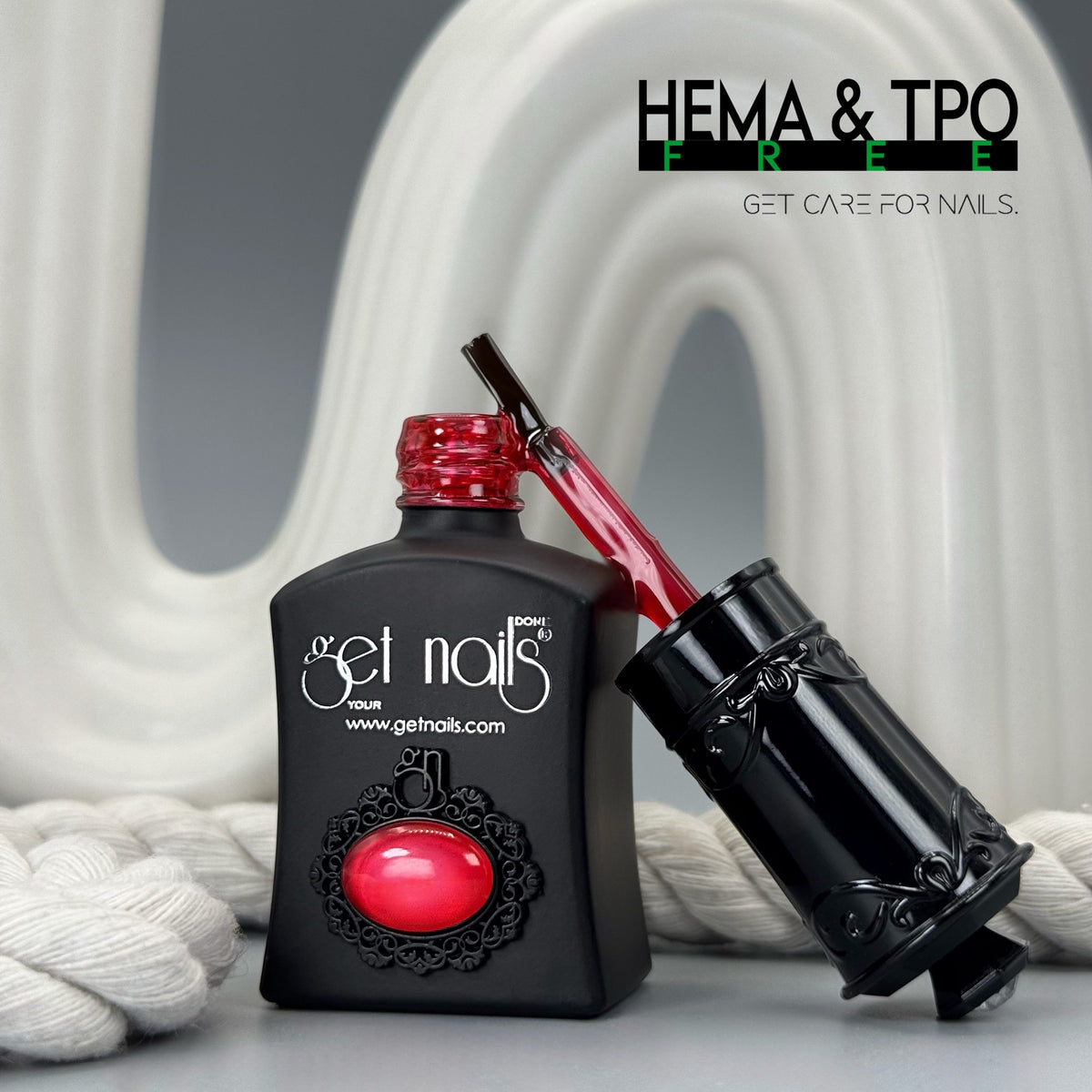 Top Gel Glass Red Hibiscus