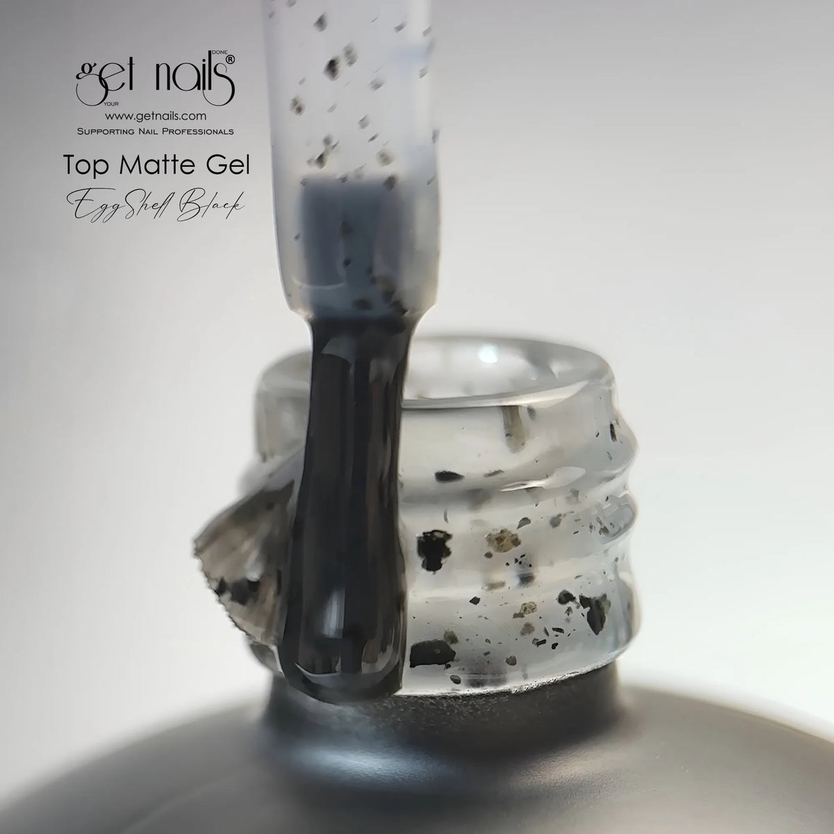 Top Coat Gel Mat Noir Coquille d'œuf