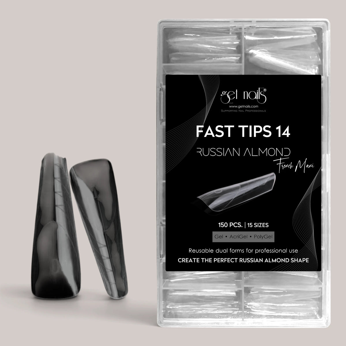 Fast Tips 14 GN, 150 buc. - Russian Almond | French Mani