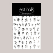 Sticker Art Tattoo 43 GN Silver Faces